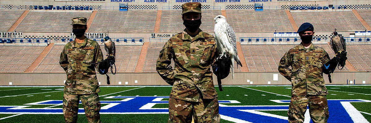 Image of the Falconry club at Falcon Stadium.