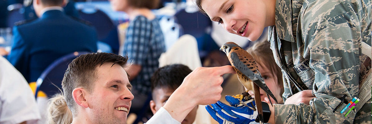 Image of the Falconry clubs outreach.