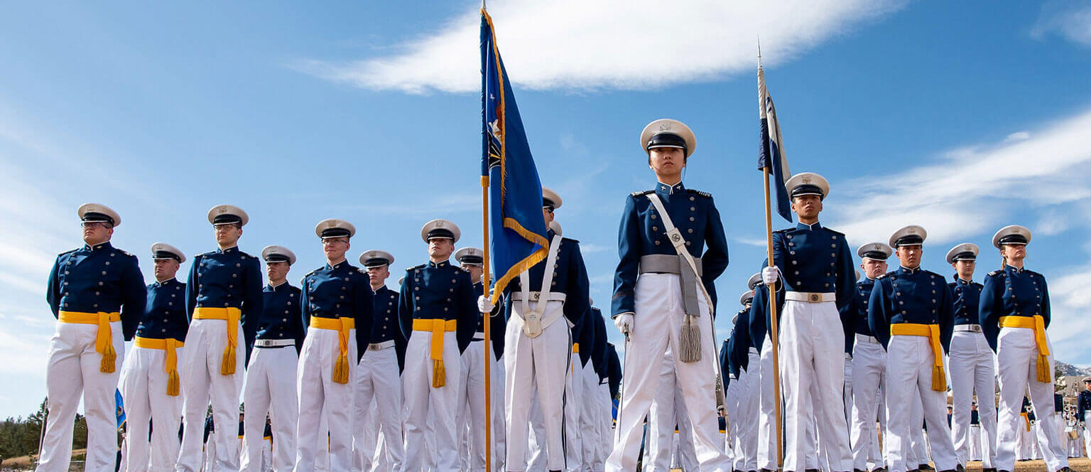 Founders Day parade cadets in formation