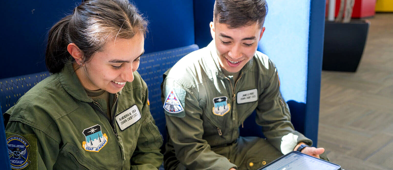 Cadets studying