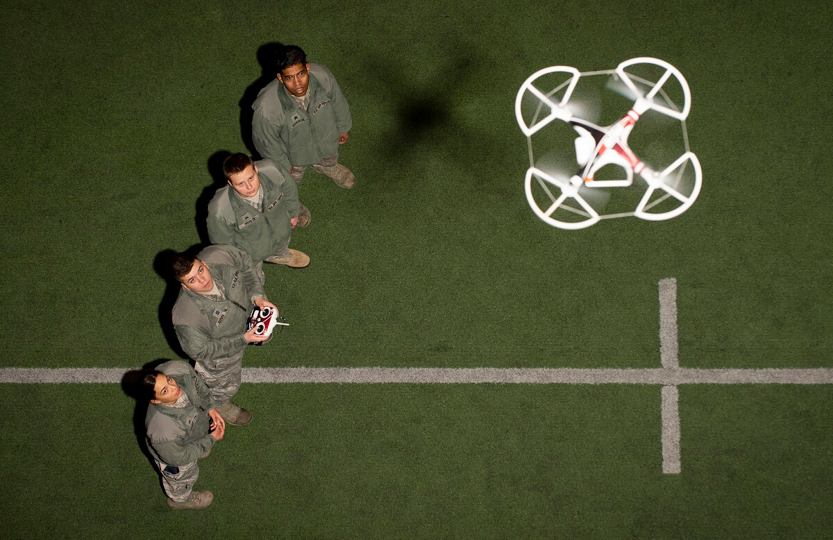 Cadets with drone