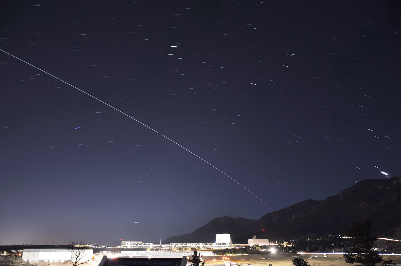 International Space Station passes over the U.S. Air Force Academy Nov. 17, 2021