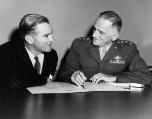 W. Stuart Symington, first Secretary of the Air Force and Gen. Carl Spaatz, first Air Force Chief of Staff