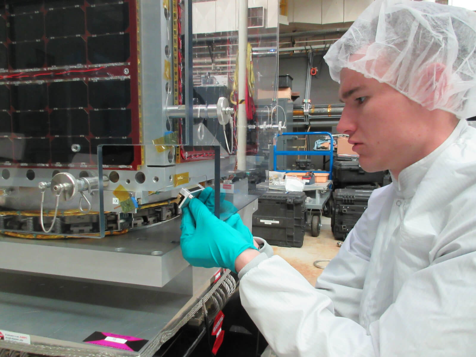 Cadet working in lab, FalconSAT-8