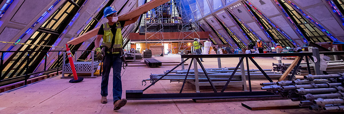 Image of the Cadet Chapel under construction.