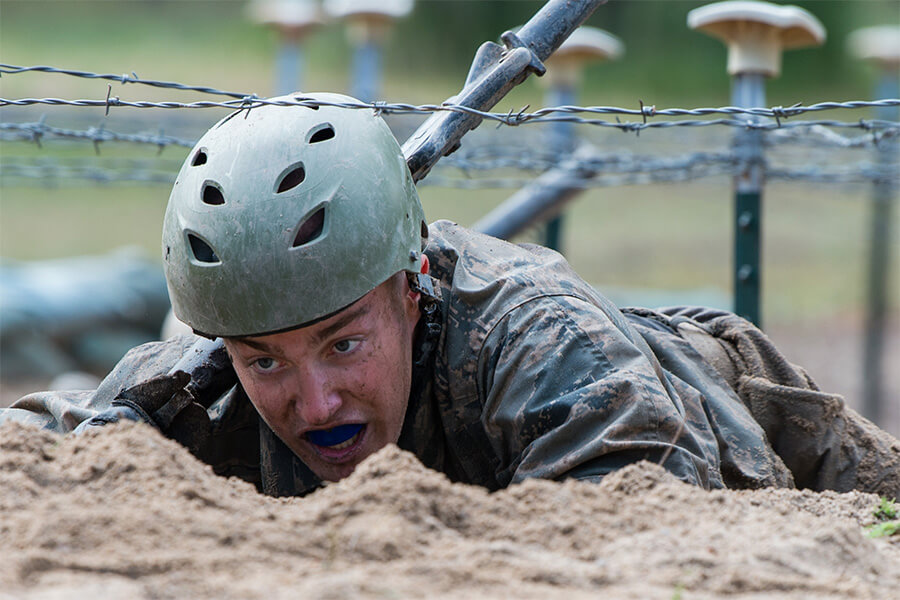 Image of cadet basic during a BCT event.