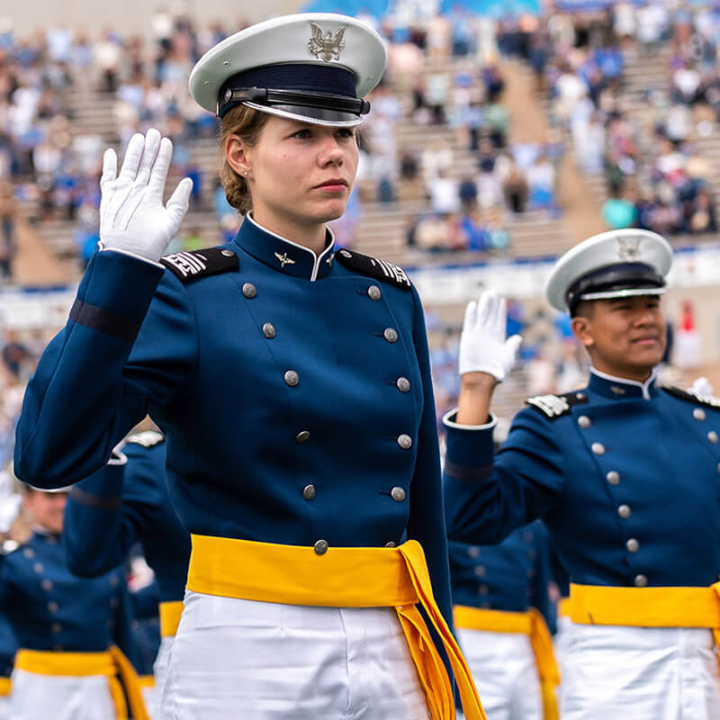 Image of cadets taking the oath of office.