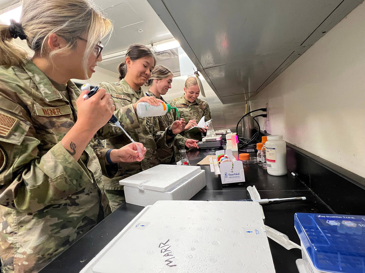 cadets working on Plants in Space project