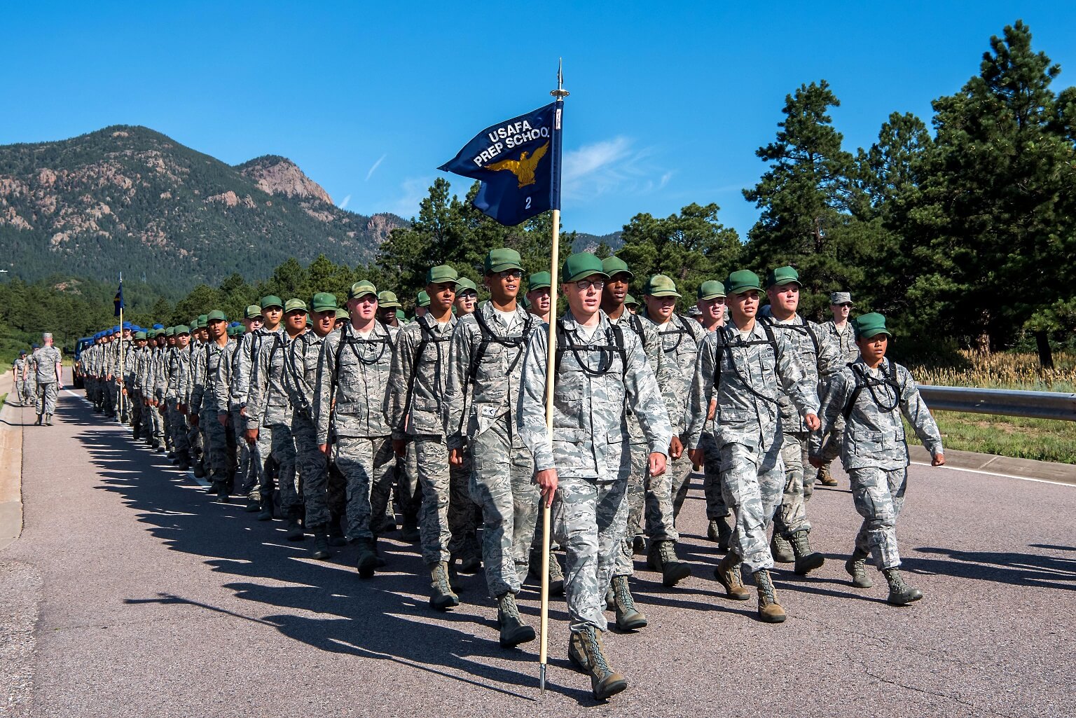 Prep School cadets marching
