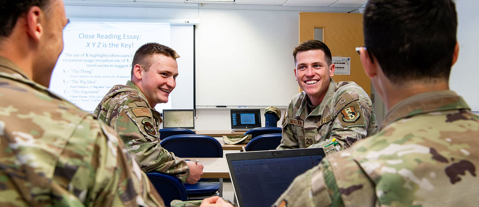 Image of cadet candidates in a classroom.