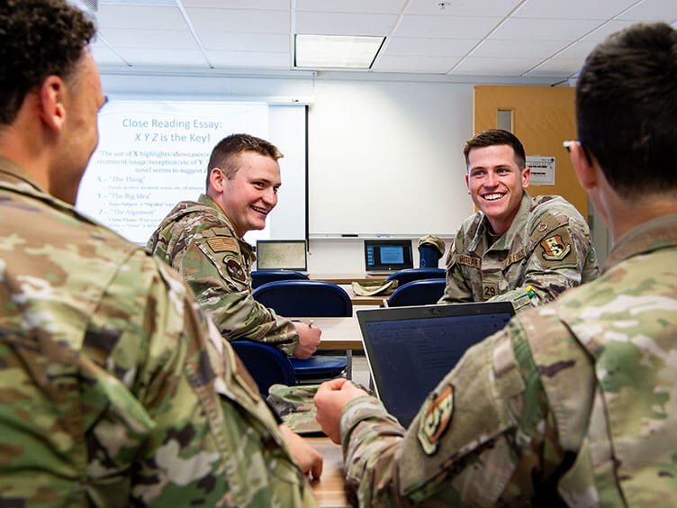 Image of cadet candidates in a classroom.