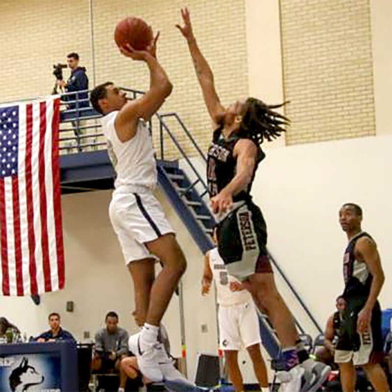 Cadet-Candidates playing basketball for the Prep School