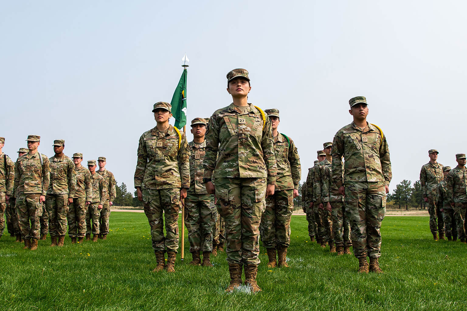 Prep School cadet-candidates in formation at Black Field.