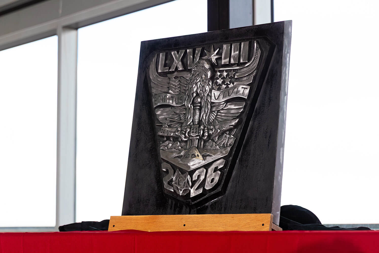 At the Class of 2026 Ring Dance at the U.S. Air Force Academy, the class crest was unveiled.