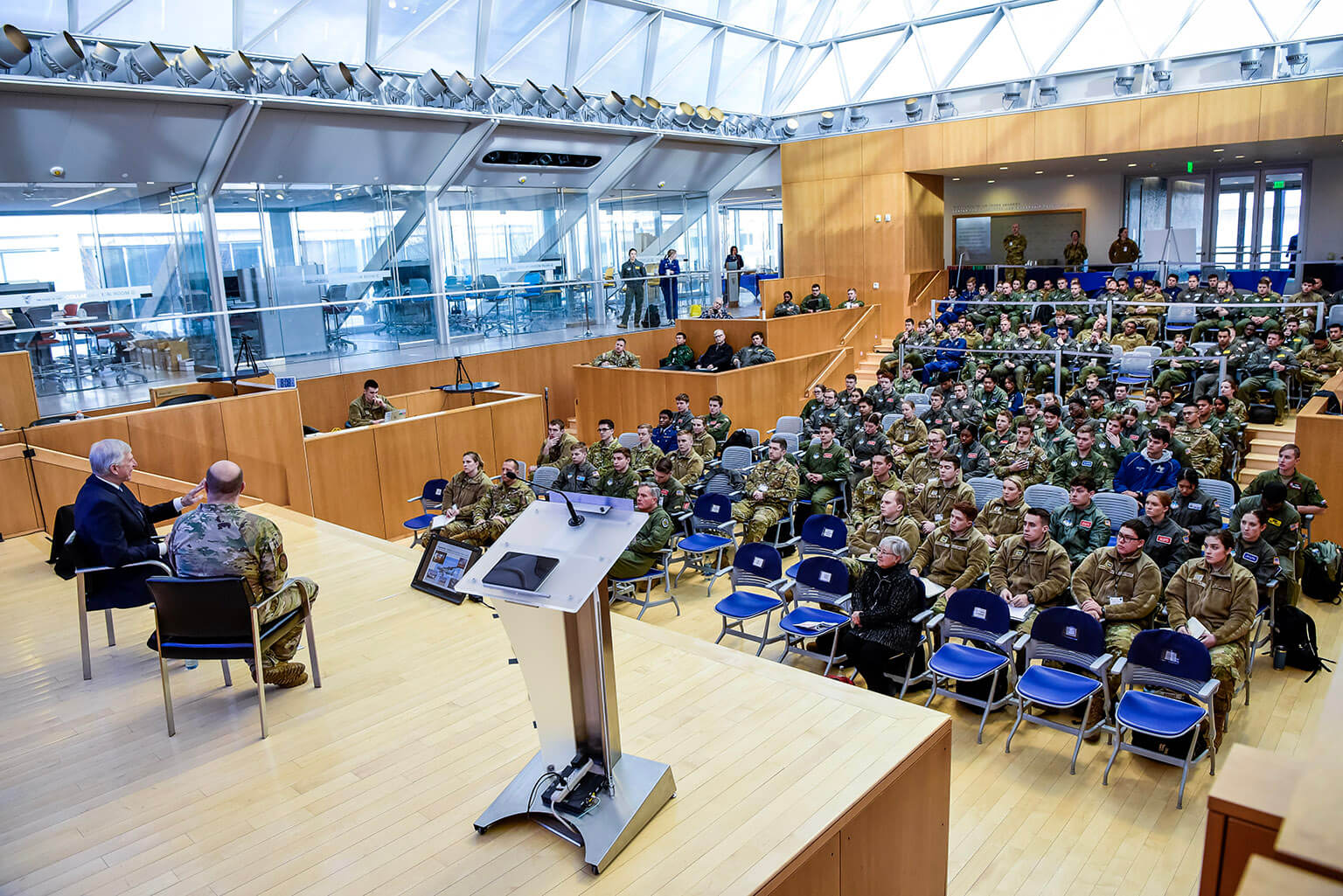 Cadets participate in the inaugural Strategy and Warfare Center Symposium in Polaris Hall