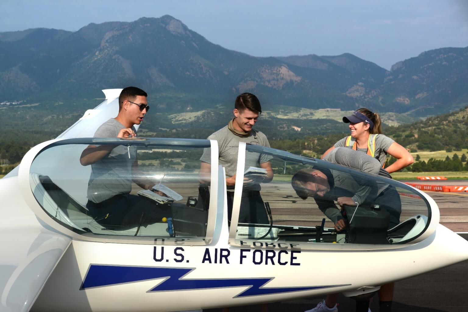 cadets with glider