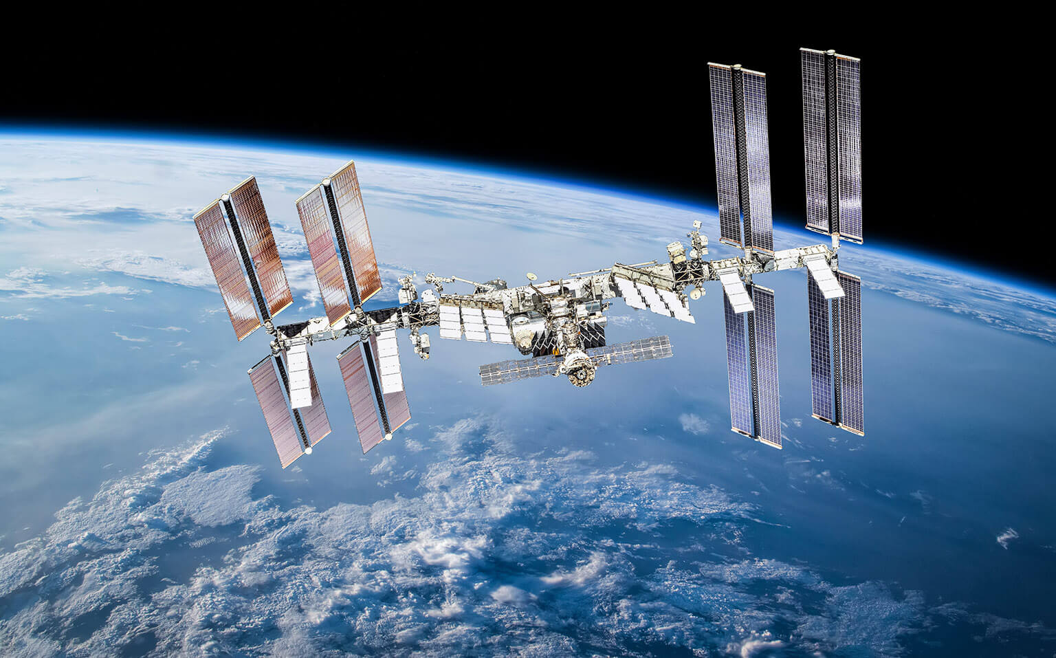 International Space Station On Orbit Of Earth
