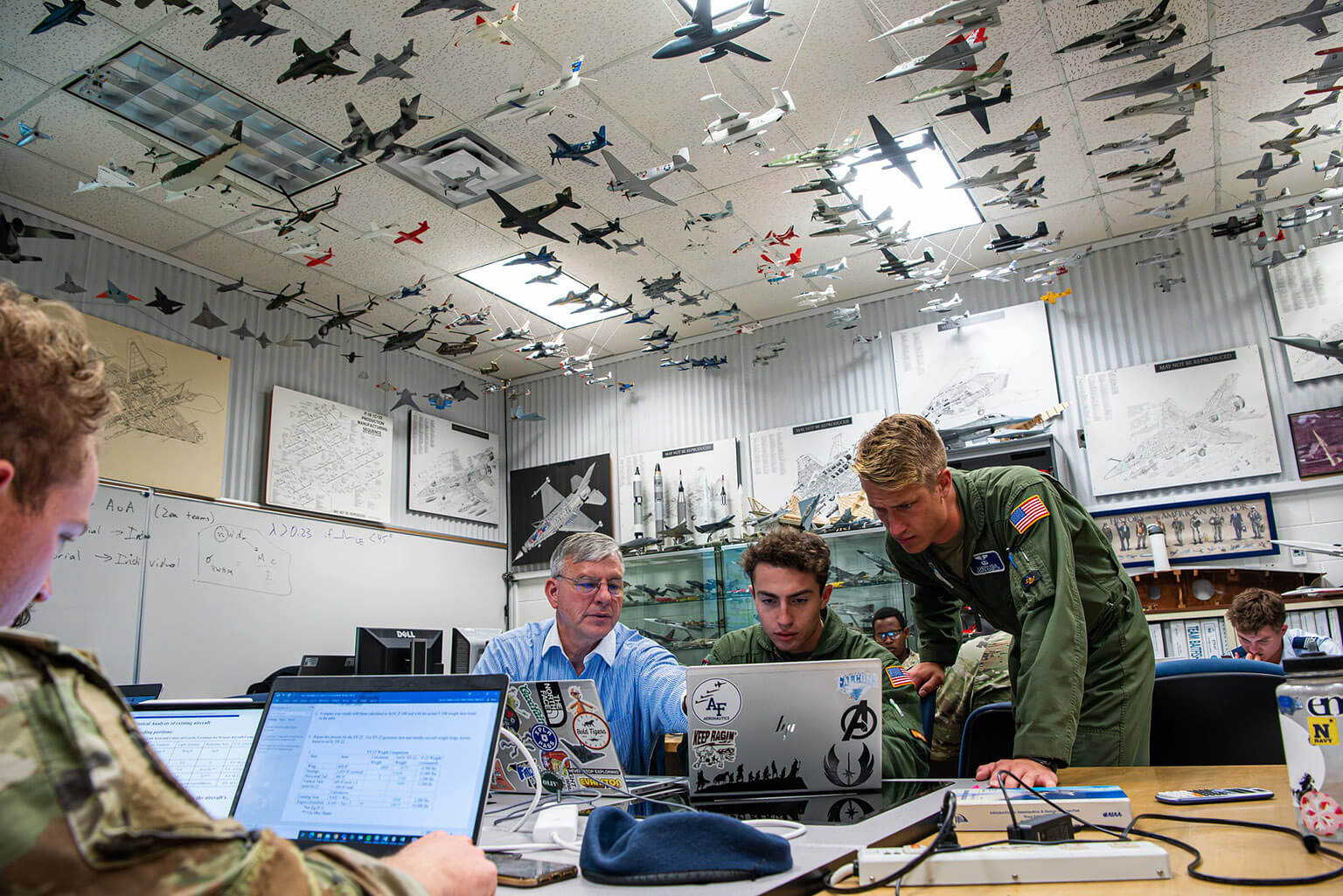 cadet and professor in classroom