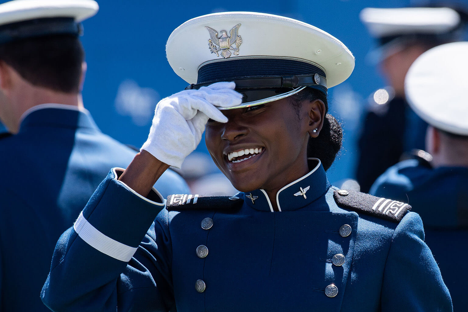 Female cadet at graduation