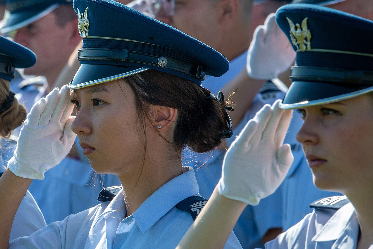 Cadets saluting