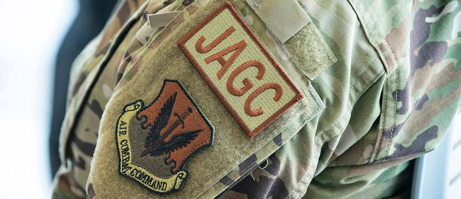 JAGC arm patch on uniform