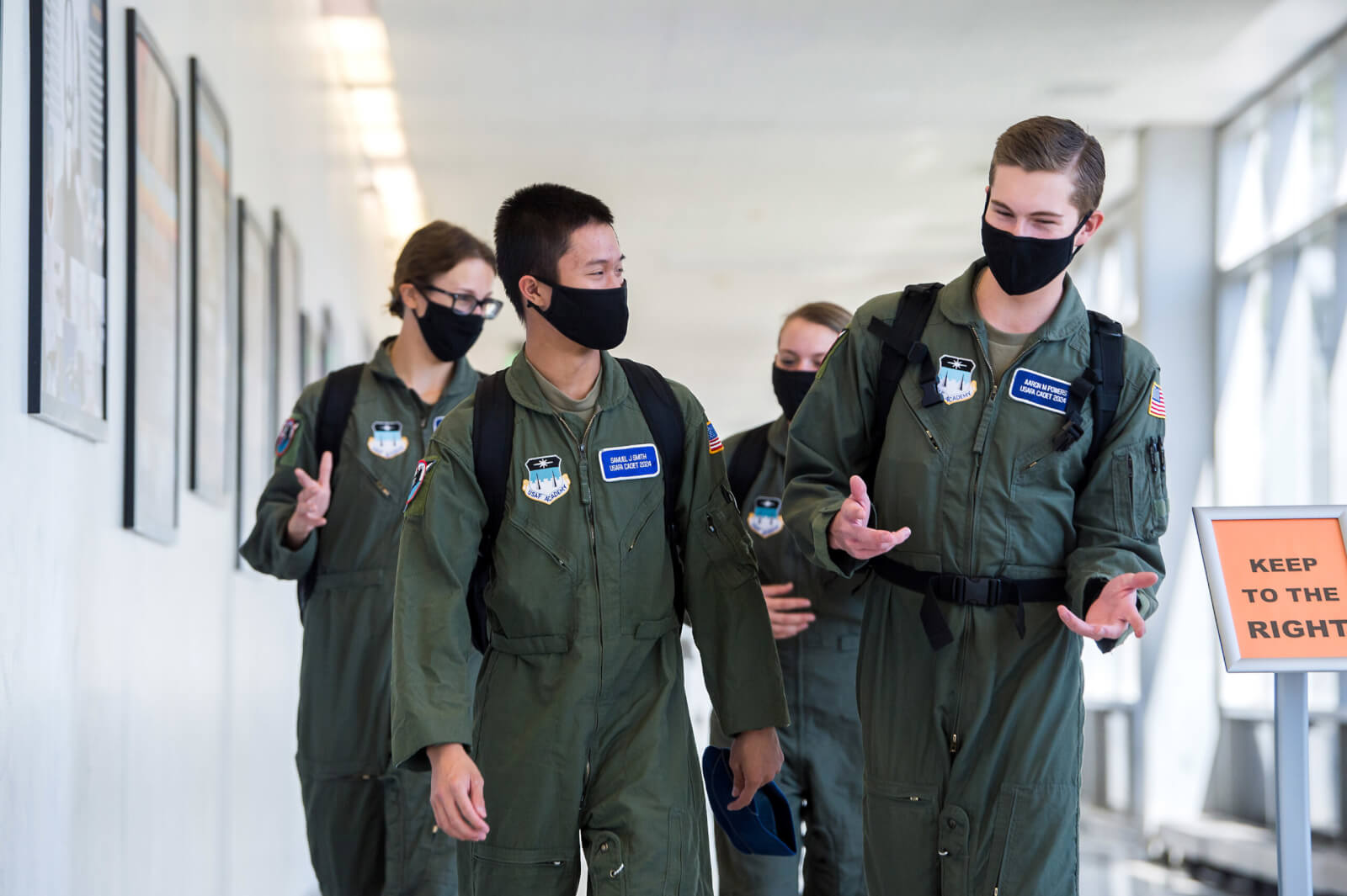 cadets in hallway