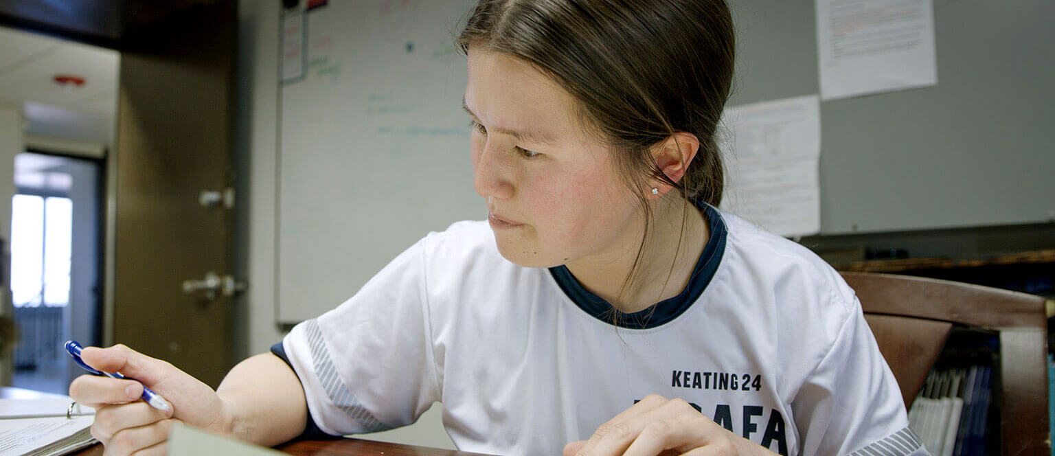 Cadet studying