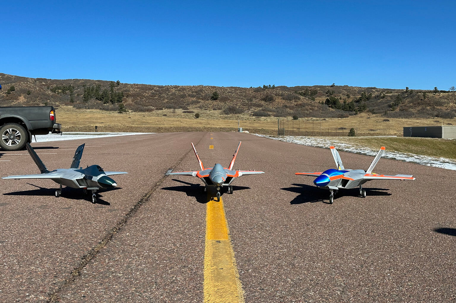 Three cadet-designed and built sub-scale flying models