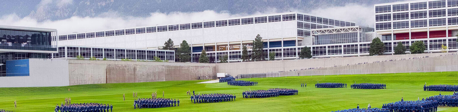 Cadets march on at Stillman Field during the Parents' Day Weekend Parade.