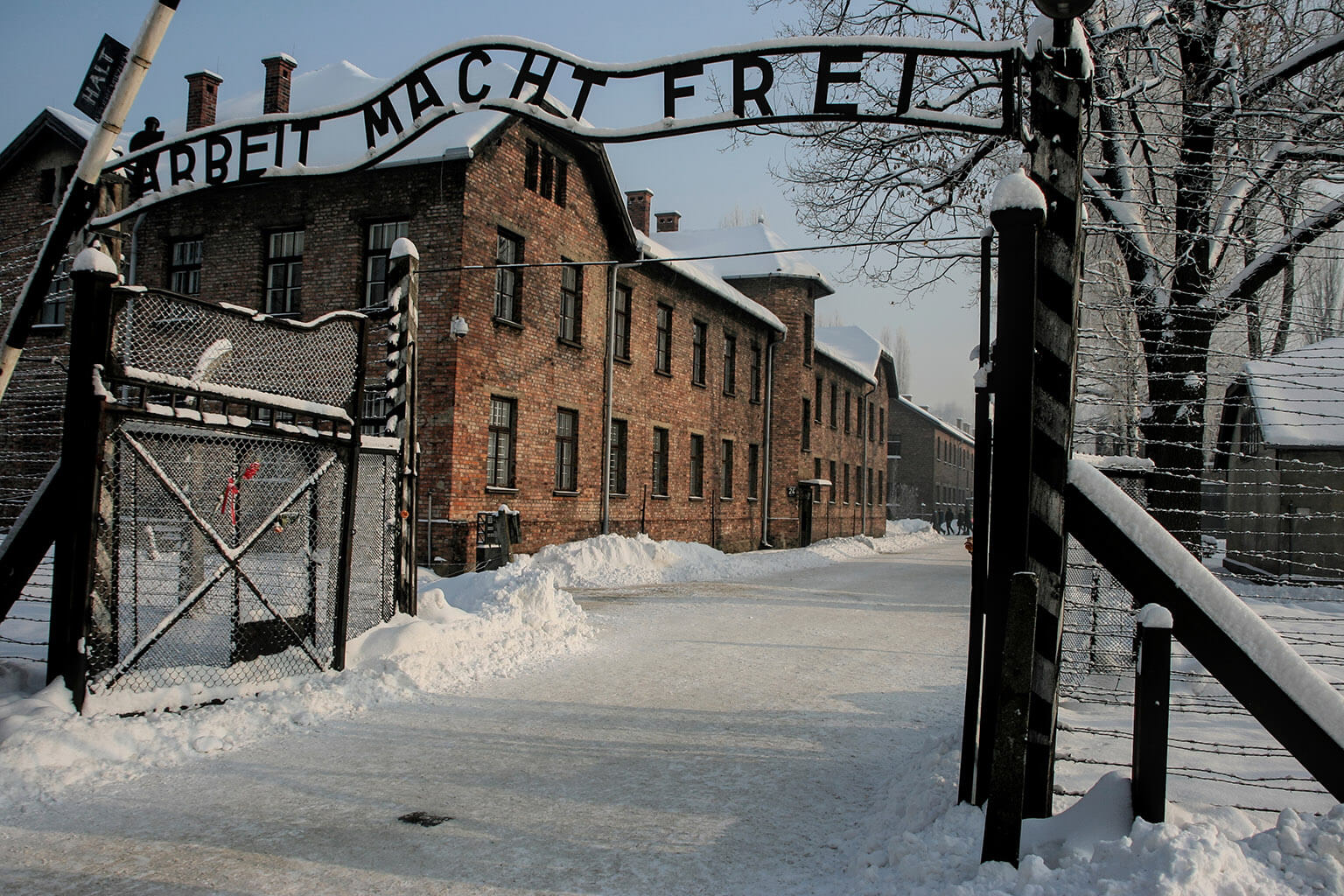 Auschwitz concentration camp entrance