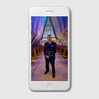 Image of a cadet in the cadet chapel.